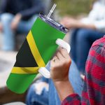 Jamaica Flag 40oz Tumbler With Handle & Straw