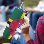 Dominica Flag 40oz Tumbler With Handle & Straw