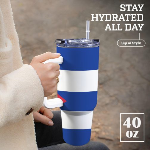 Cuba Flag 40oz Tumbler With Handle & Straw