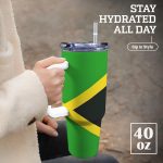 Jamaica Flag 40oz Tumbler With Handle & Straw