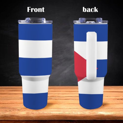 Cuba Flag 40oz Tumbler With Handle & Straw