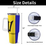 Barbados Flag 40oz Tumbler With Handle & Straw