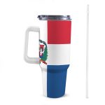 Dominican Republic Flag 40oz Tumbler With Handle & Straw
