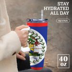 Belize Flag 40oz Tumbler With Handle & Straw