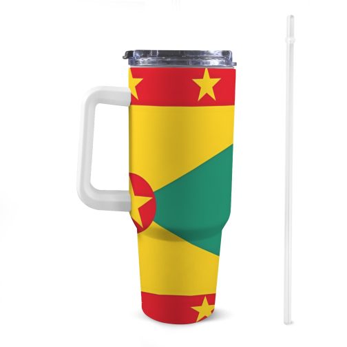 Grenada Flag 40oz Tumbler With Handle & Straw
