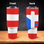 Puerto Rico Flag 40oz Tumbler With Handle & Straw