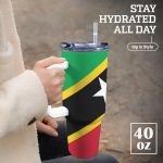 Saint Kitts and Nevis Flag 40oz Tumbler With Handle & Straw