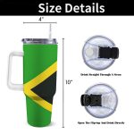 Jamaica Flag 40oz Tumbler With Handle & Straw