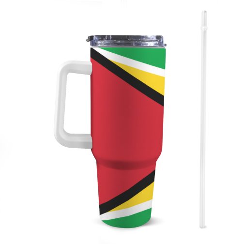 Guyana Flag 40oz Tumbler With Handle & Straw