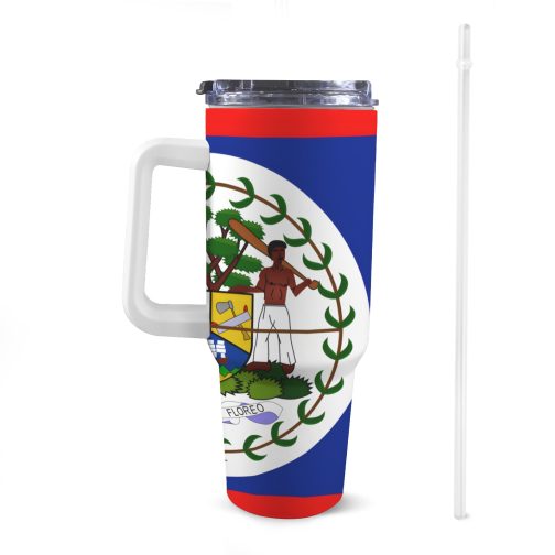 Belize Flag 40oz Tumbler With Handle & Straw