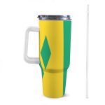 Saint Vincent and the Grenada Flag 40oz Tumbler With Handle & Straw