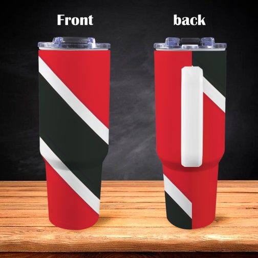 Trinidad And Tobago Flag 40oz Tumbler With Handle & Straw