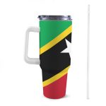 Saint Kitts and Nevis Flag 40oz Tumbler With Handle & Straw