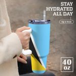 Saint Lucia Flag 40oz Tumbler With Handle & Straw