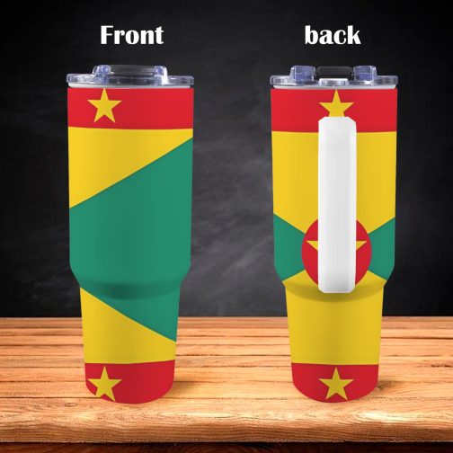 Grenada Flag 40oz Tumbler With Handle & Straw