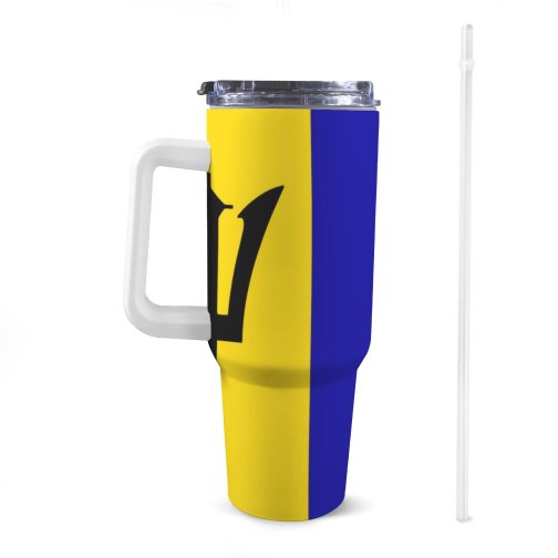 Barbados Flag 40oz Tumbler With Handle & Straw