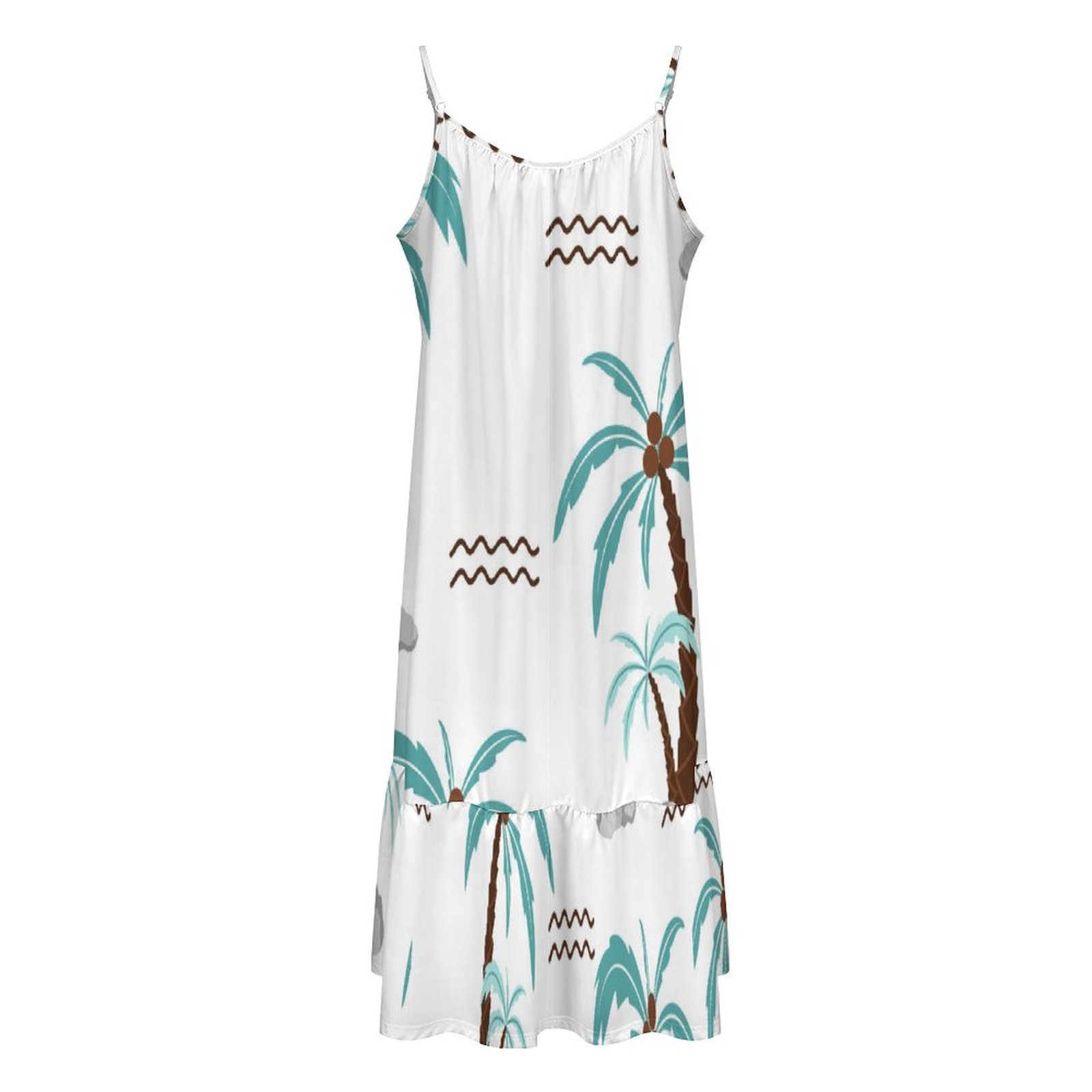 Island Palm Tree Suspender Sleeveless Dress Island Palm Tree Suspender Sleeveless Dress