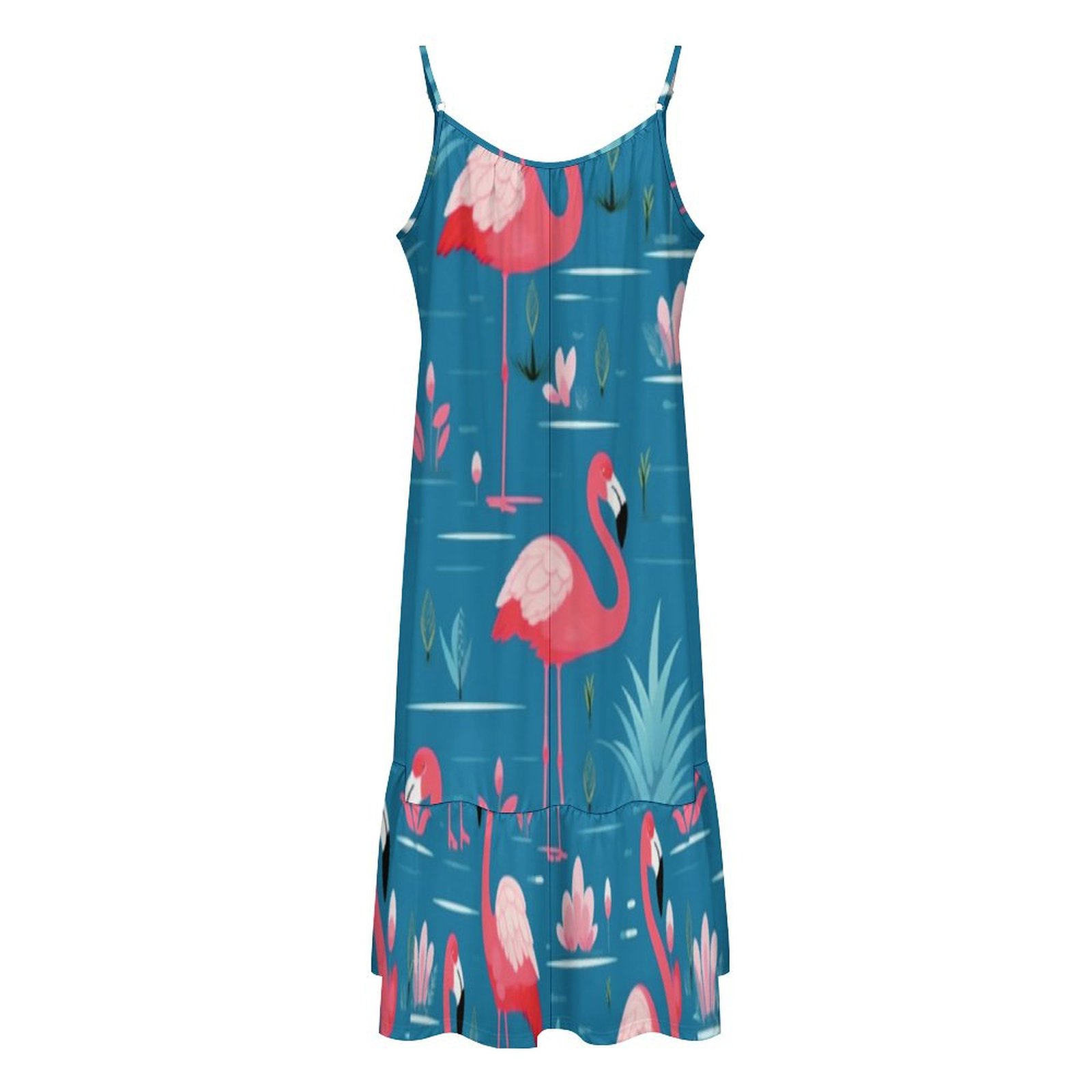 Pink Flamingo Suspender Sleeveless Dress Pink Flamingo Suspender Sleeveless Dress