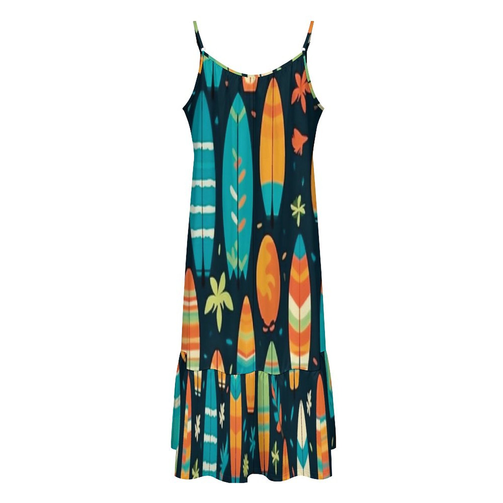 Surf's Up Suspender Sleeveless Dress Blue Palm Trees Suspender Sleeveless Dress
