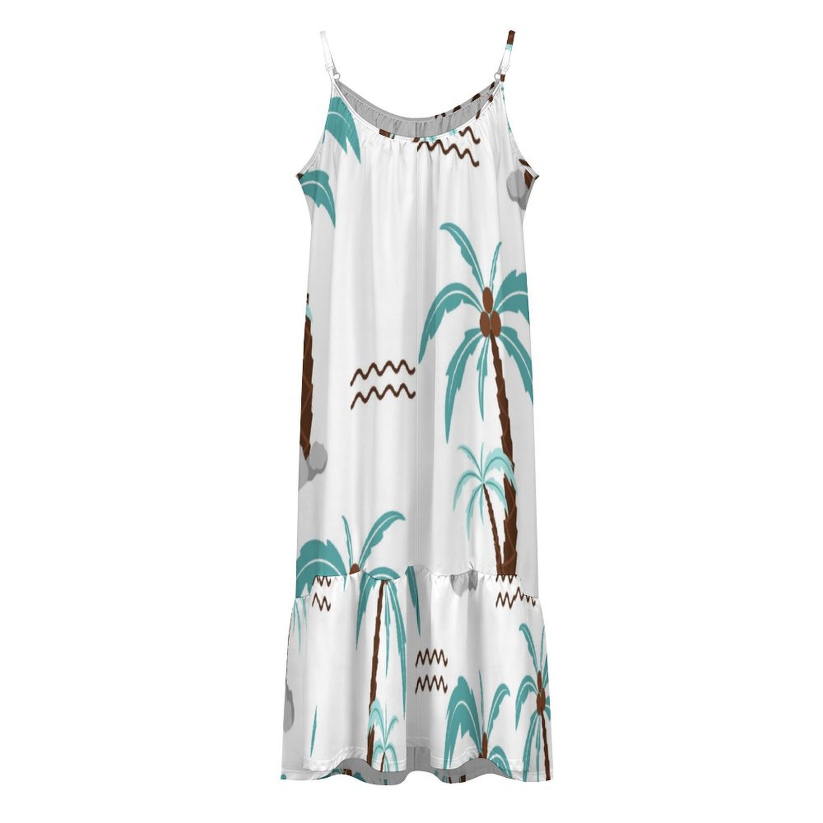 Island Palm Tree Suspender Sleeveless Dress Island Palm Tree Suspender Sleeveless Dress