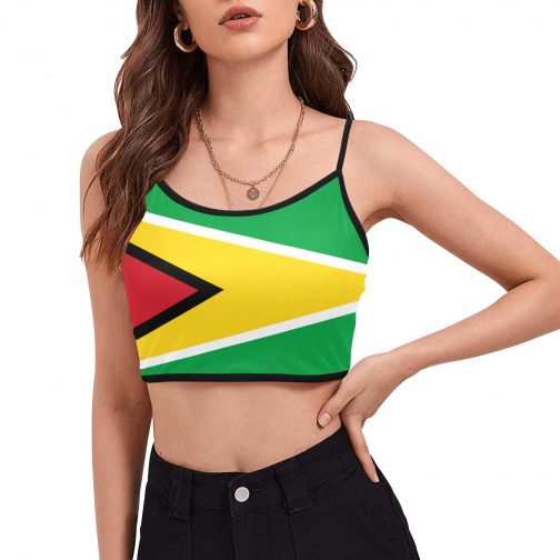 Guyana Flag Women's Spaghetti Strap Crop
