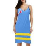 Aruba Flag Spaghetti Strap Backless Beach Dress
