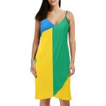 St. Vincent and the Grenadines Flag Spaghetti Strap Backless Beach Dress