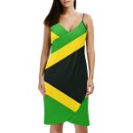 Jamaica Flag Spaghetti Strap Backless Beach Dress