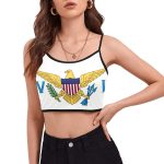 USV Flag Women's Spaghetti Strap Crop