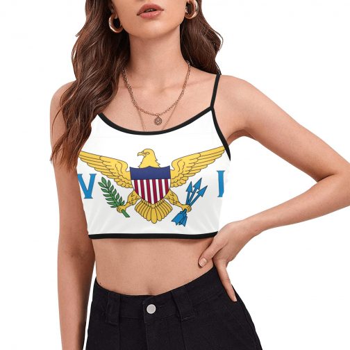 USV Flag Women's Spaghetti Strap Crop