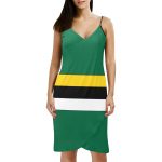 Dominica Flag Spaghetti Strap Backless Beach Dress