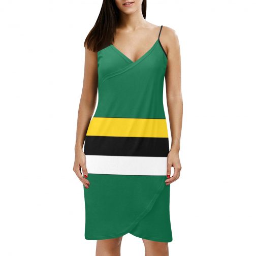 Dominica Flag Spaghetti Strap Backless Beach Dress