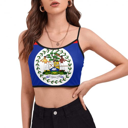 Belize Flag Women's Spaghetti Strap Crop
