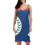 Belize Flag Spaghetti Strap Backless Beach Dress