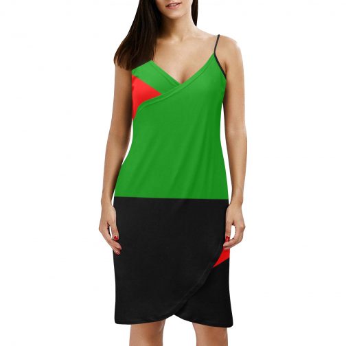 Martinique Flag Spaghetti Strap Backless Beach Dress