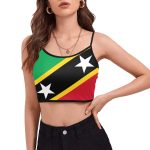 St. Kitts and nevis flag Women's Spaghetti Strap Crop