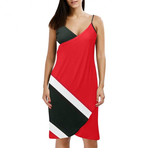 Trinidad and Tobago Flag Spaghetti Strap Backless Beach Dress