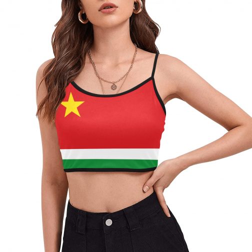 Guadeloupe flag Women's Spaghetti Strap Crop