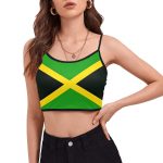 Jamaica Flag Women's Spaghetti Strap Crop