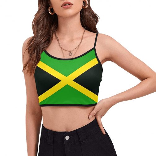 Jamaica Flag Women's Spaghetti Strap Crop