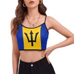 Barbados Flag Women's Spaghetti Strap Crop