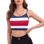 Costa Rica Flag Women's Spaghetti Strap Crop