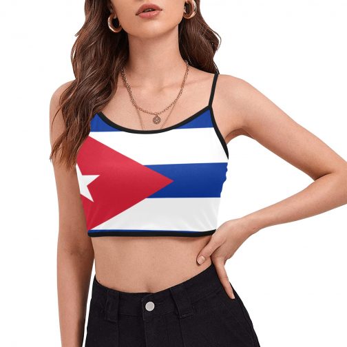 Cuba Flag Women's Spaghetti Strap Crop